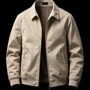 Premium Light Beige Classic Bomber Jacket for Men